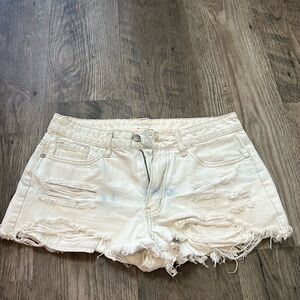 Light Wash Distressed Denim Shorts